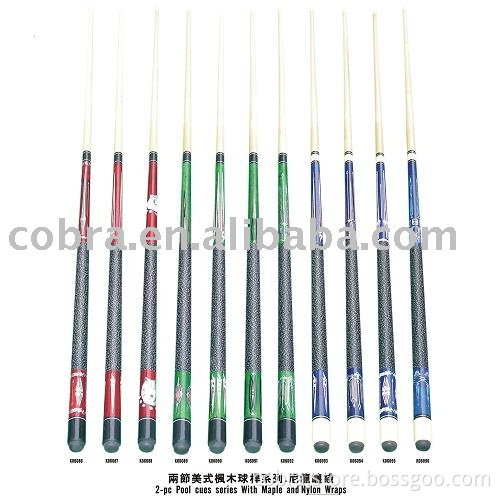 2-pcs Pool cues series With Maple/Ramin and Nylon Wraps